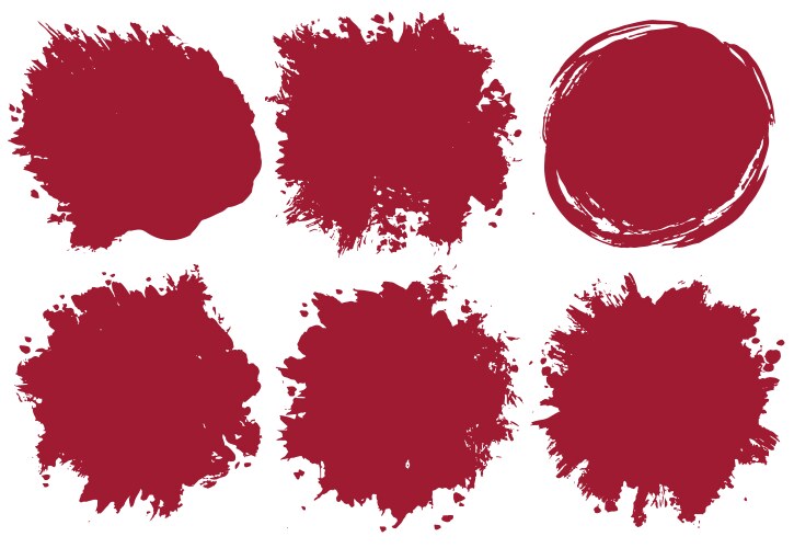 ink brush strokes set paint spots hand made vector image