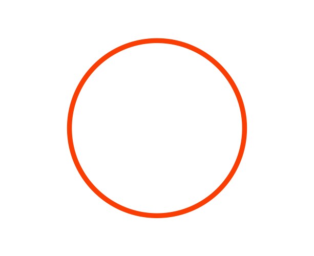 Circle shape outline stroke orange symbol Vector Image