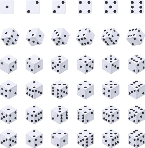 isometric dice cube lucky dices number vector image