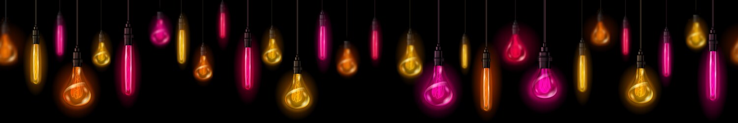 Banner with vintage incandescent lamps vector image