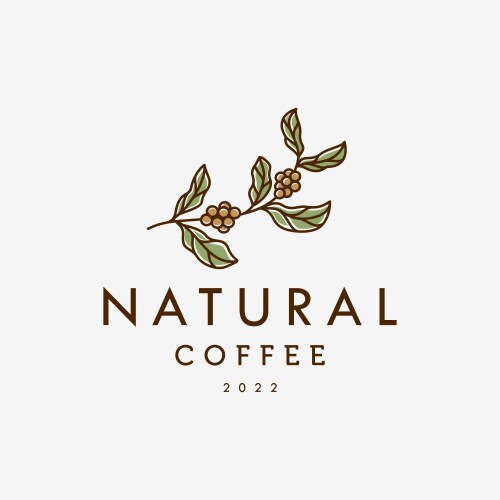Natural Organic Coffee Logo Vector Image