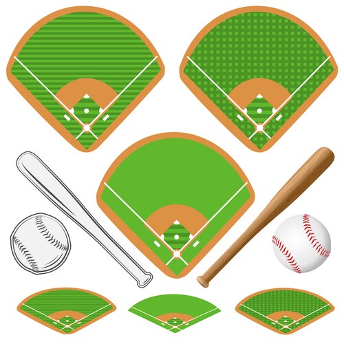 baseball fields leather ball and wooden bats