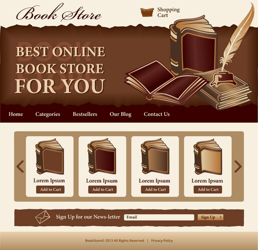 Book Store Script Book store template (1335790) – Royalty-Free Vector | VectorStock