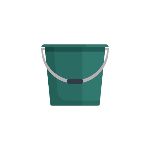 Green flat empty bucket icon logo vector image