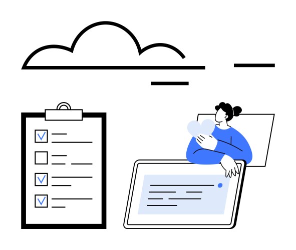 Task management with checklist cloud storage vector image