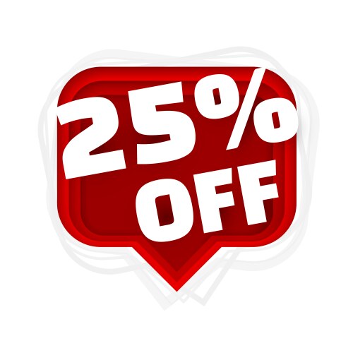 Banner 25 off with share discount percentage vector image