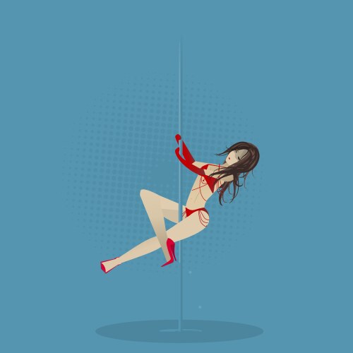 Girl dancing striptease flat style vector image