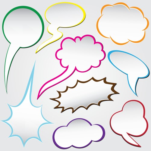 Colorful speech bubble frames Royalty Free Vector Image