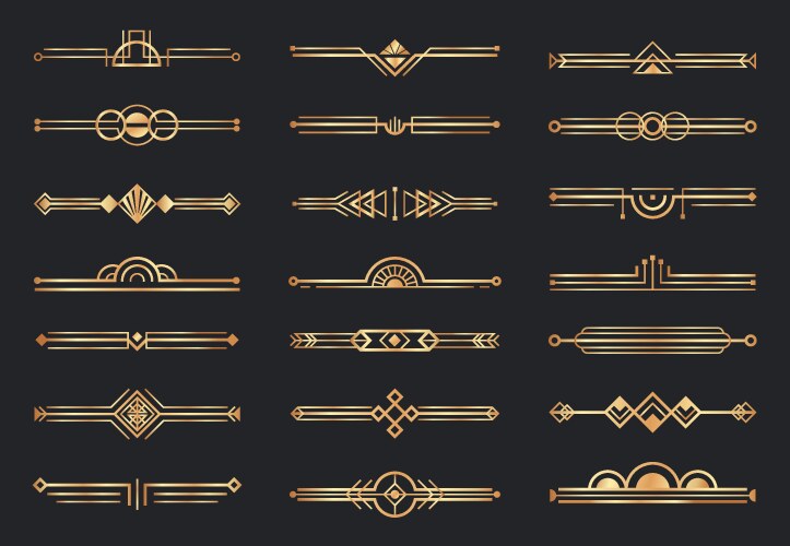 Art Deco Golden Dividers Vector Image