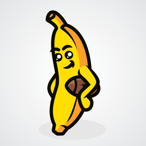 Banana cute mascot vector image