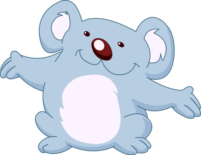 Cartoon little koala posing Royalty Free Vector Image