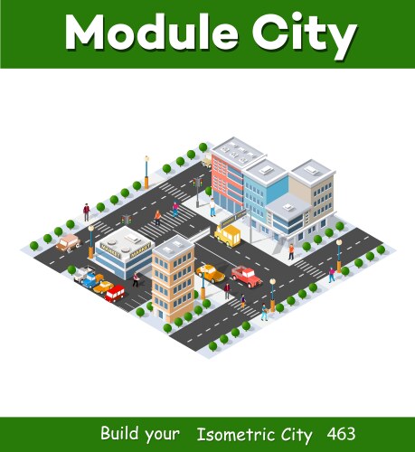 Isometric city infographics Royalty Free Vector Image