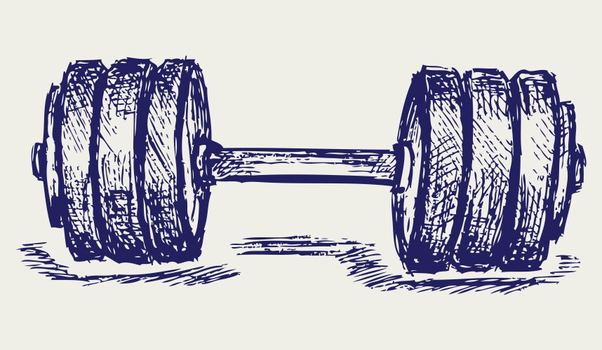 Sketch dumbbell weight Royalty Free Vector Image