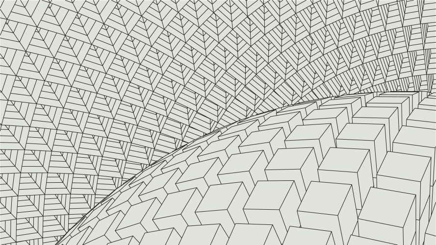 Abstract 3d illuminated distorted mesh sphere vector image