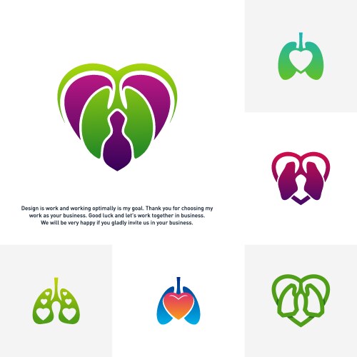 Healthy Hearts & Lungs Logo Concept Vector Image