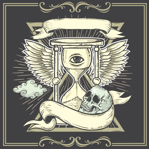 Providence Eye Skull Hourglass Vector Image