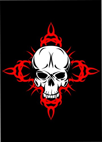 Celtic cross and skull Royalty Free Vector Image