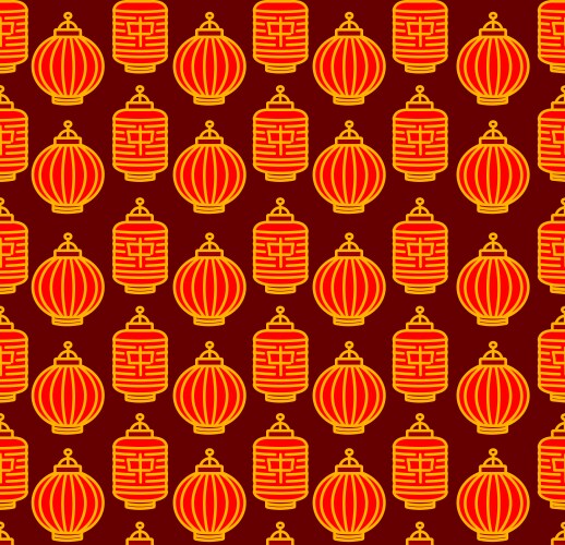 Chinese traditional lanterns seamless pattern vector image