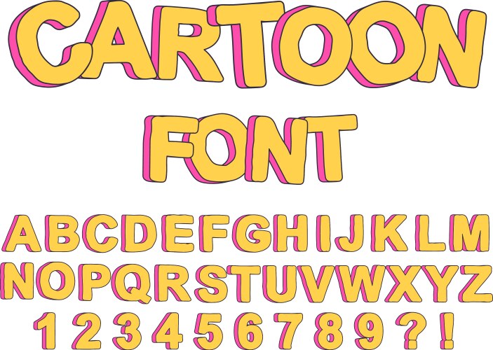 Playful Cartoon Alphabet Font Vector Image