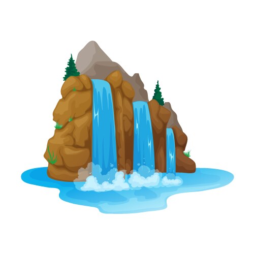 Waterfall from the mountain Royalty Free Vector Image