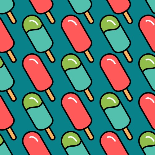 ice cream seamless pattern cute colorful popsicle vector image