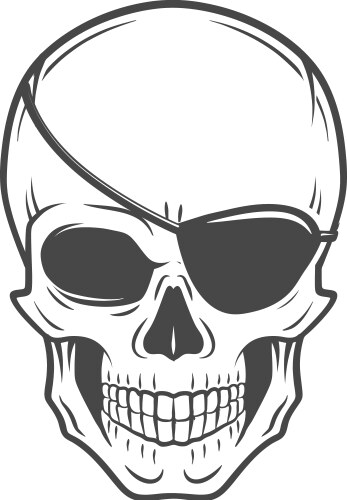 Jolly roger with eyepatch logo template evil Vector Image