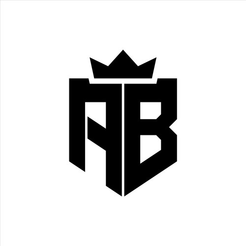 AB Monogram Shield Logo – Royalty-Free Vector | VectorStock
