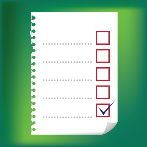 Checkbox Notepad with Paper vector image