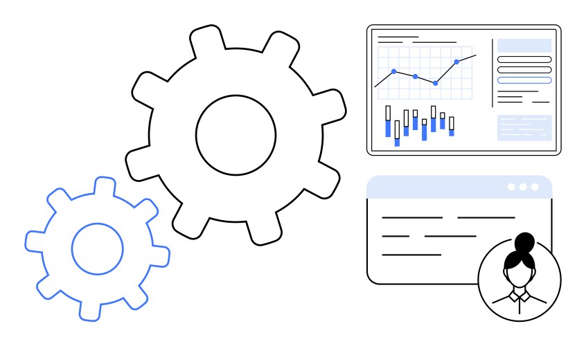 Data analytics and project management with graphs vector image
