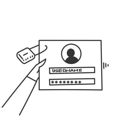 User Password Form - Authentication Bar vector image