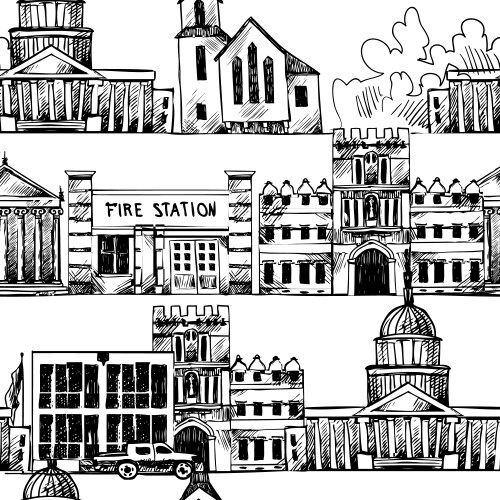 Government Building Seamless Background Vector Image