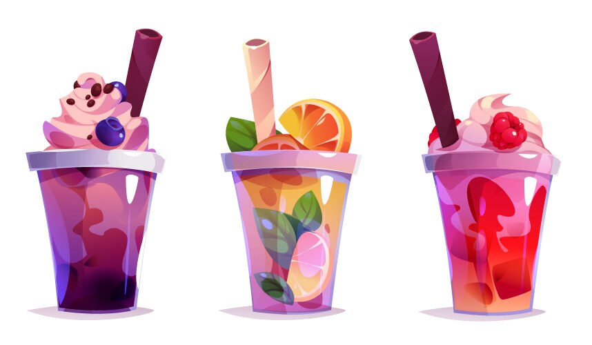 Milk drink bubble tea and ice coffee Vector Image