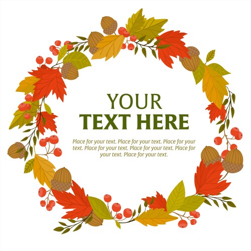 Autumn Leaf Wreath Vector Image