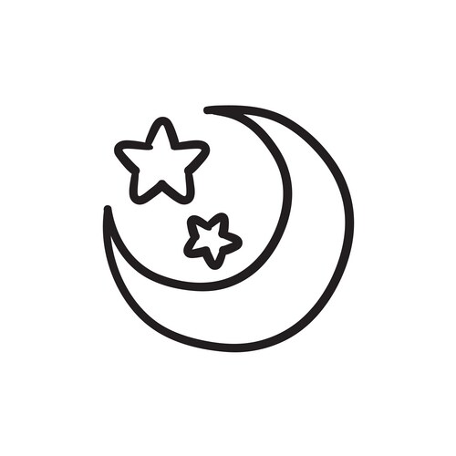 Moon and stars sketch icon Vector Image