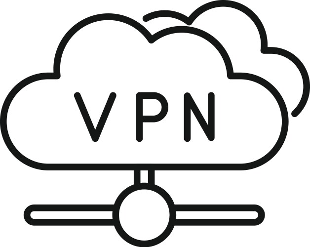 Vpn connection showing secure cloud computing vector image
