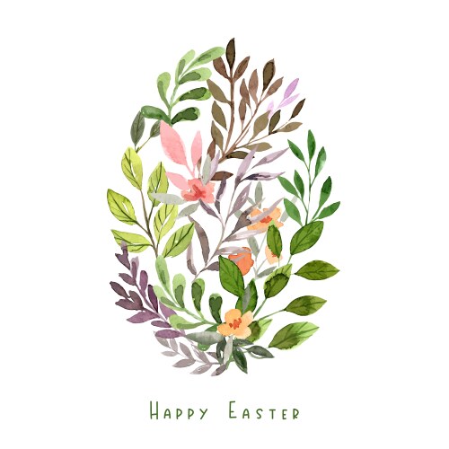 Easter wreath with eggs hand drawn on white Vector Image