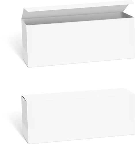 Set of small white cardboard boxes with shadows vector image