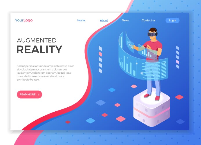 Isometric virtual augmented reality vector image