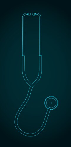 stethoscope isometric blueprint vector