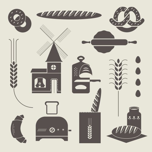 Bread icons Royalty Free Vector Image - VectorStock