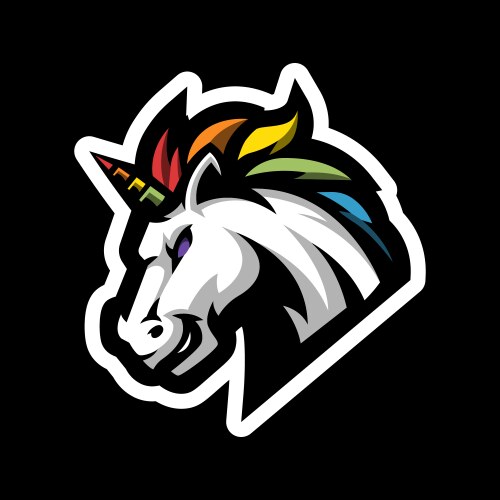 Rainbow Unicorn Mascot Vector Image