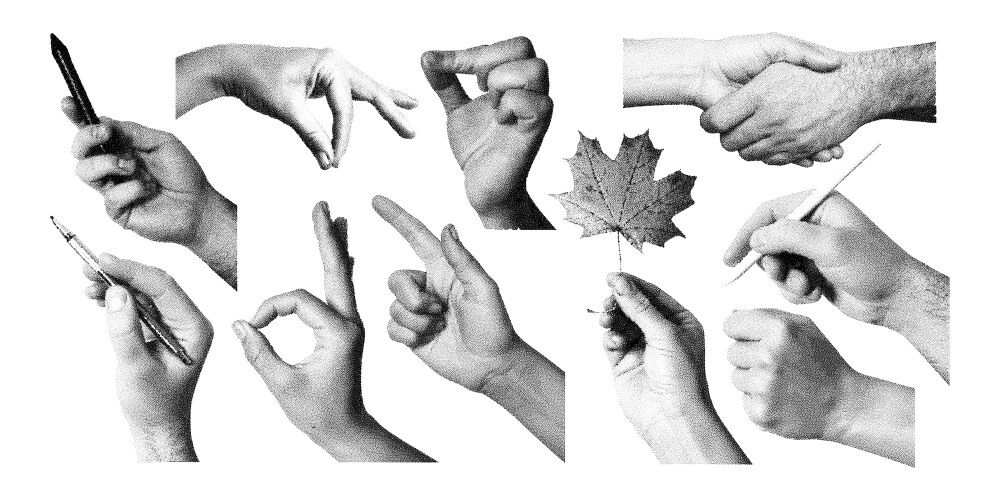 Halftone hand collage photocopy gestures arms Vector Image