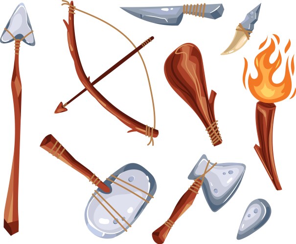 Webprehistoric archaeology object weapons vector image