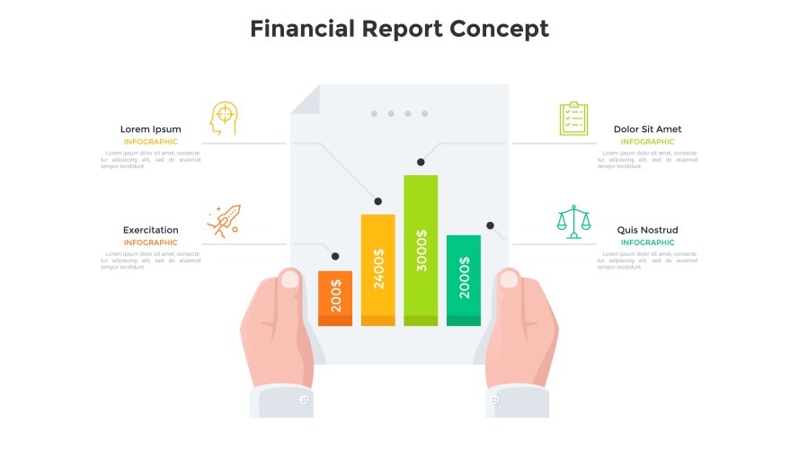 Bar chart infographic template with 6 options Vector Image