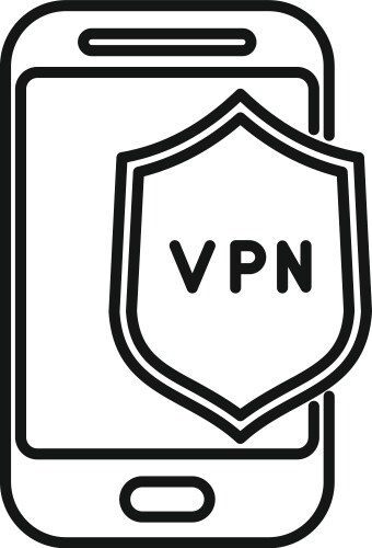 Mobile vpn showing secure connection using virtual vector image