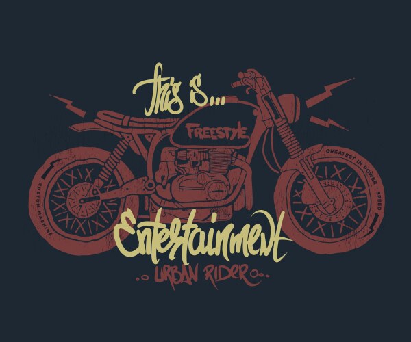 Retro Motorcycle T-Shirt Print Vector Image