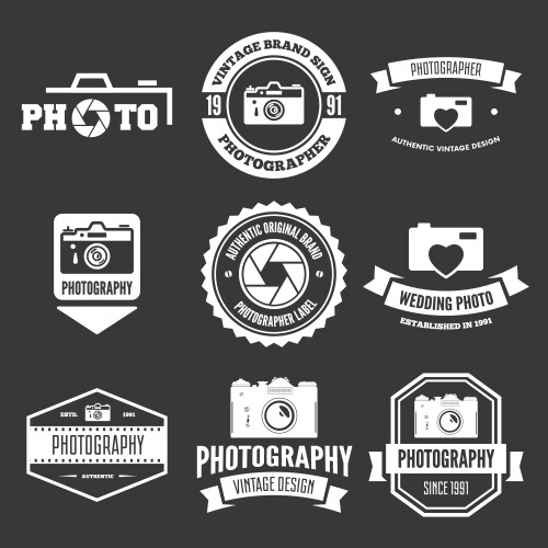 Vintage Photography Badges & Labels Vector Image