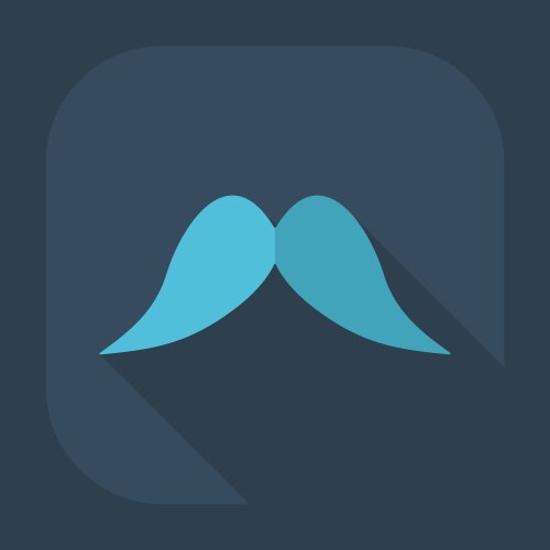 Flat modern design with shadow icon mustache vector image