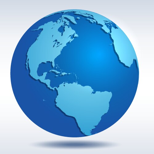 Earth globe on white background Royalty Free Vector Image