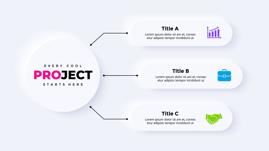 neumorphic infographic presentation slide vector